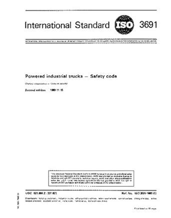 ISO 3691:1980, Powered industrial trucks - Safety code : Amazon.in: Books