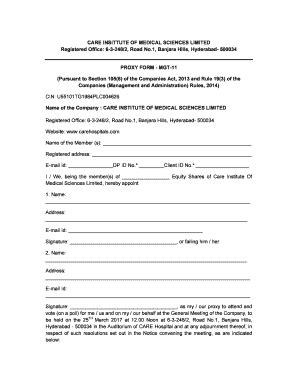 Fillable Online cimsl shareholder meeting proxy form - attendance ...