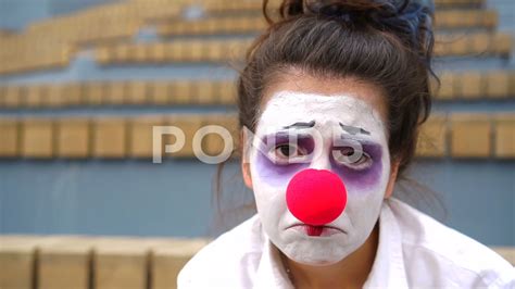 Sad Clown Face Girl