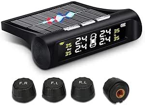 Cloyster Solar Power TPMS Wireless Intelligent Tire Pressure Monitoring ...