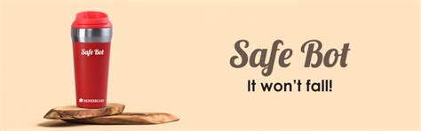 Safe Bot, Stainless Steel - 380ML - Red | Quality Colorful Mugs Online ...