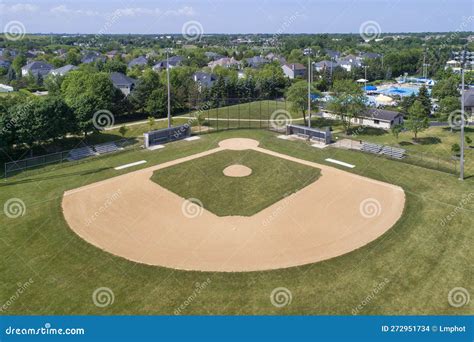 Aerial Baseball Diamond stock photo. Image of suburb - 272951734