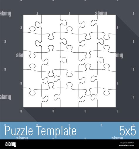 Jigsaw puzzle template 25 Pieces, 5x5, vector eps10 illustration Stock Vector Image & Art - Alamy