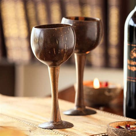Coconut Shell & Wooden Wine Glasses – The Good Road Gifting