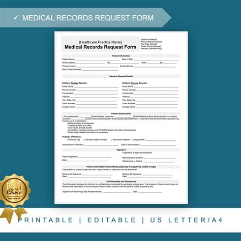 Image result for Medical Records Request Form