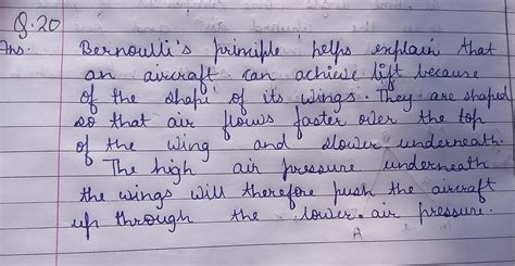 State Bernoulli’s theorem. Explain the lift on an airfoil using the ...