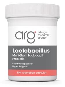 Lactobacillus - 100 Vegetarian Capsules - Allergy Research Group ...