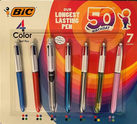 BiC 4-Color Ball Pens Long-Lasting Ink, 7 Count : Amazon.in: Office ...