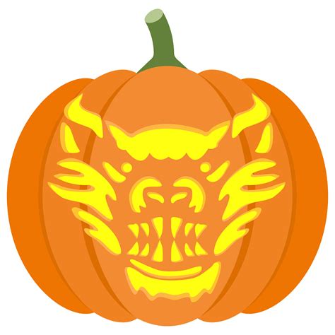 Werewolf Head Pumpkin Stencil | Free Printable Papercraft Templates