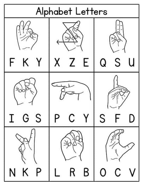 Image result for G ASL Alphabet Printable Worksheets