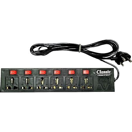 Buy TECHDELIVERS® 6 Sockets Power Strip Extension Board with 6 ...