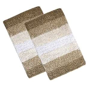 Buy THE HOME TALK Cotton Stripes Bathmats | Water Absorbent Runners ...