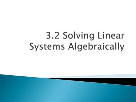 Solving Systems of Linear Equations Algebraically 的图像结果