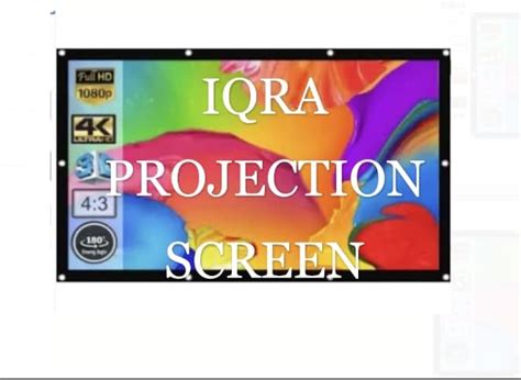 IQRA Projection Eyelet Foldable Projector Screen Full HD With 4K ...