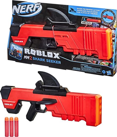 Buy NERF Roblox MM2: शार्क सीकर डार्ट ब्लास्टर, शार्क-फिन प्राइमिंग, 3 ...