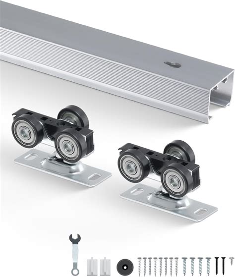 VEVOR Sliding Pocket Door Hardware Track Kit, 5.73ft Heavy Duty Pocket ...
