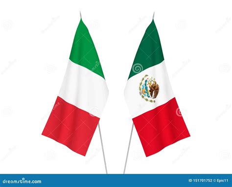 Italy and Mexico flags stock illustration. Illustration of isolated ...