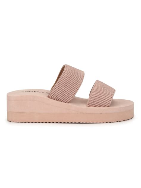 Beige EVA Wedges With Wide Front Straps – Truffle Collection
