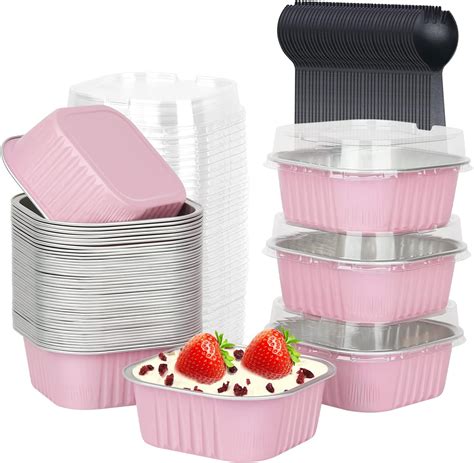 Amazon.com: selizo 60 Pack 5oz Mini Disposable Cake Pans with Lids ...