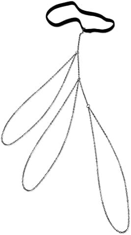 Buy VAMA FASHIONS Silver Rhinestone Thigh Chain Boho Layered Crystal ...