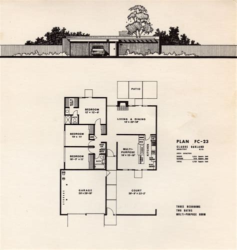 Eichler Homes of Foster City brochure: Leaflet 1 - Plan FC-23 by Claude ...