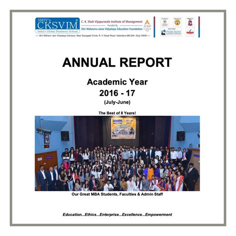 Annual Reports | C K Shah Vijapurwala Institute Of Management