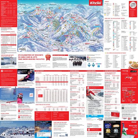 Large scale guide and piste map of Kitzbuhel, KitzSki, Kirchberg Ski Area - 2016-2017 | Tyrol ...