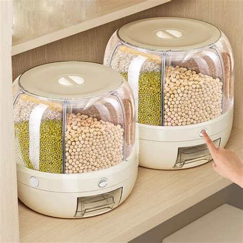 Delavala Large Grain Dispenser, Grain - Rice Storage Container Kitchen ...
