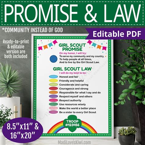 Girl scout pledge coloring page pdf – Artofit