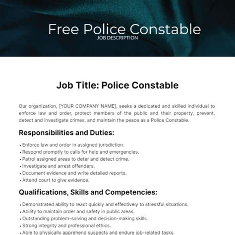 Capf Constable Job Description at Oneida Roberson blog