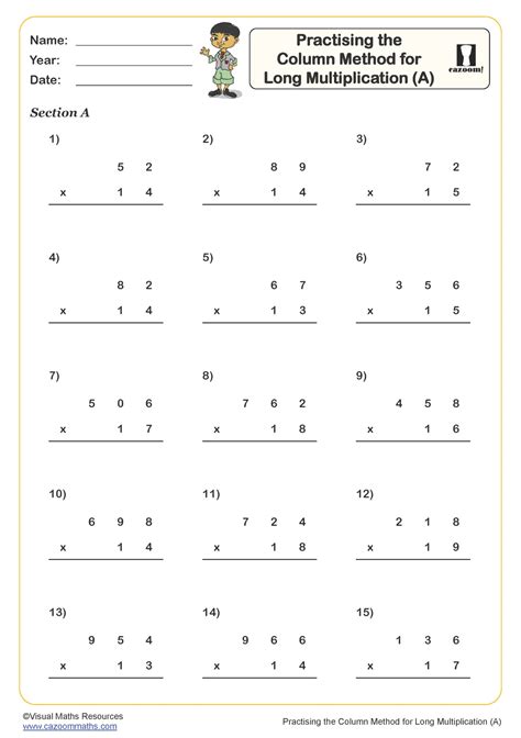 Image result for Column Method Multiplication Year 4