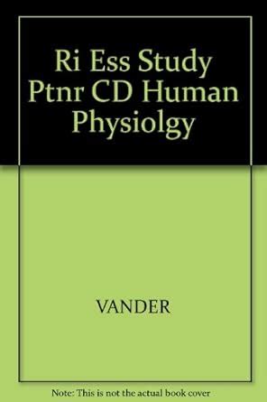Buy Ri Ess Study Ptnr CD Human Physiolgy Book Online at Low Prices in ...