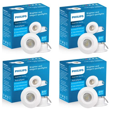 PHILIPS 2W LED Light, Warm White (58914) Flanged Bulb Base, Pack of 4 ...