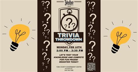 Trivia Throwdown!, 915 8th Street, Suite 113, Marysville, CA, United ...
