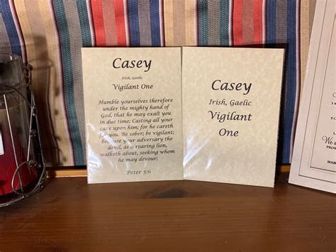 Casey Name Origin With or Without King James Version Bible - Etsy