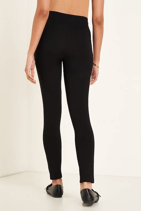 Black Solid Ankle Length Casual Women Skinny Fit Treggings - Selling ...