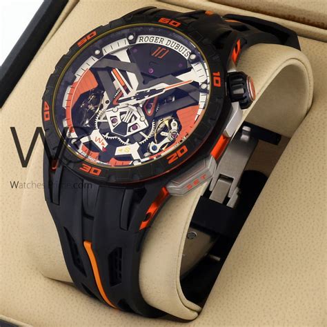 ROGER DUBUIS WATCH BLACK&orang WITH rubber red BELT – Watches Prime