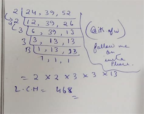 Find the LCM of 24,39 and 52 - Brainly.in