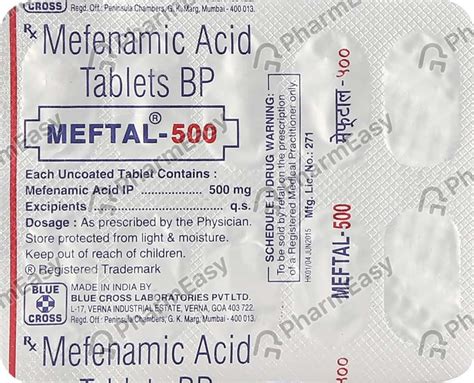 Meftal 500 MG Tablet (10): Uses, Side Effects, Price & Dosage | PharmEasy