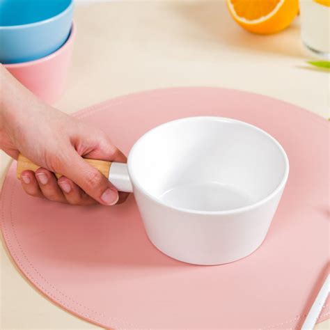 Ceramic Snack Bowl With Handle White 450 ml Online - Premium Bowl with ...