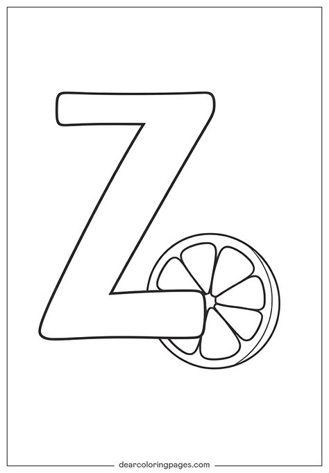 Desenhos para Colorir de Letra Z - Designs Gratuitos para Imprimir