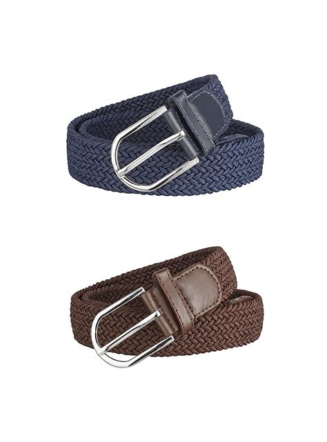 Buy EVOLON DEALS Men's Women Cotton Stretchable Belt Combo of 2 Pack ...