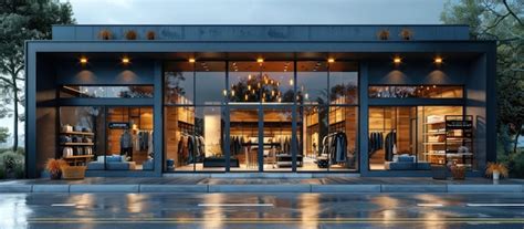 Modern clothing store with large windows | Premium AI-generated image