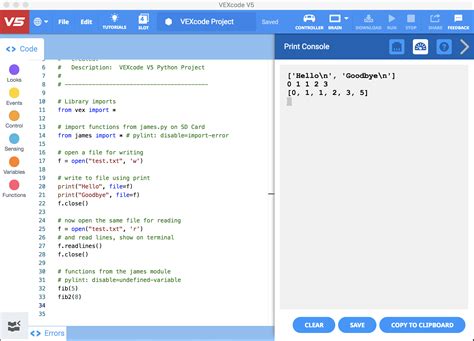 Vexcode Python 的图像结果