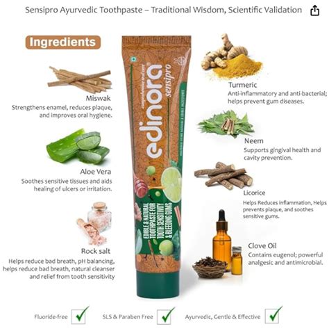Edinora Sensipro | Ayurvedic toothpaste | for sensitivity & bleeding ...