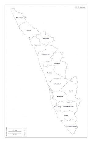 Buy Star Book Kerala District Map Combo Pack of 200 Greyscale A4 (21 x ...