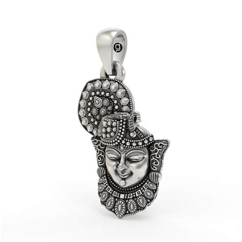 Silver Shrinathji Face Pendant – Goyani
