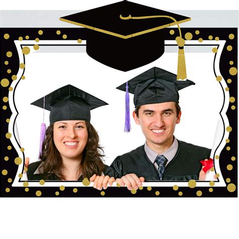 Buy Graduation Selfie Photo Booth Frame Black and Gold with 16Pcs ...