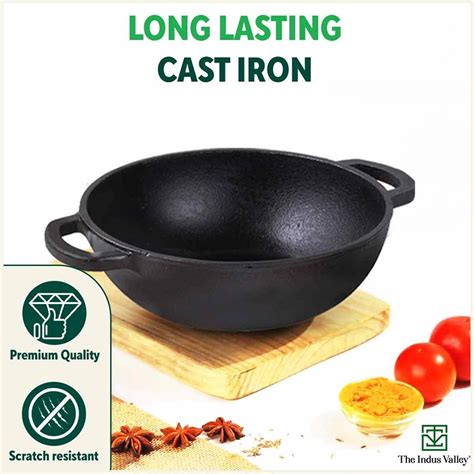 Buy Pre-seasoned Cast Iron Cookware Set:Kadai+Tawa Online @ Best Price ...