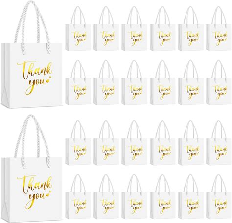 Amazon.com: Honoson 60 Pcs Small Thank You Gift Bags with Handles 4 x 2 ...